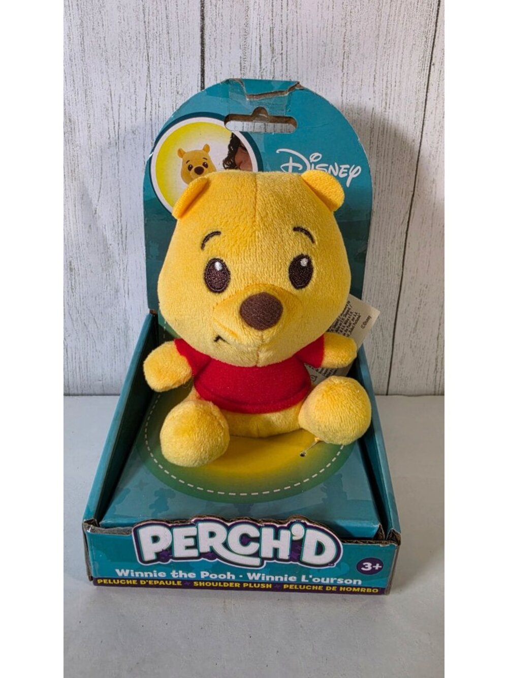 DISNEY WINNIE THE POOH PERCHD SHOULDER PLUSH MAGNET MINI STUFFED ANIMAL BEAR NEW